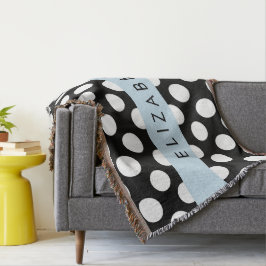 Schwarz-Weiß-Polka-Punkte, Dotter, Ihr Name Decke