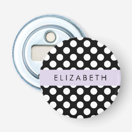 Schwarz-Weiß-Polka-Punkte, Dotter, Ihr Name Flaschenöffner