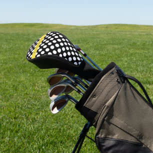Schwarz-Weiß-Polka-Punkte, Dotter, Ihr Name Golf Headcover