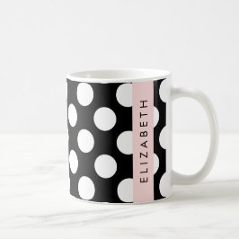 Schwarz-Weiß-Polka-Punkte, Dotter, Ihr Name Kaffeetasse