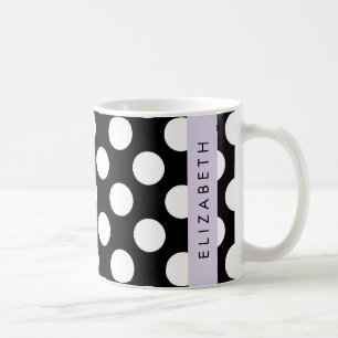 Schwarz-Weiß-Polka-Punkte, Dotter, Ihr Name Kaffeetasse
