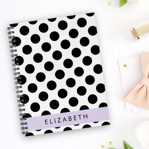Schwarz-Weiß-Polka-Punkte, Dotter, Ihr Name Notizbuch
