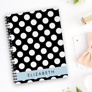 Schwarz-Weiß-Polka-Punkte, Dotter, Ihr Name Notizbuch