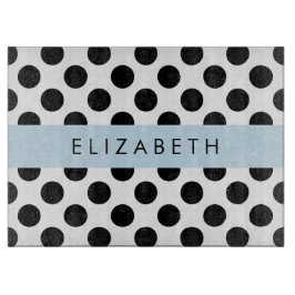 Schwarz-Weiß-Polka-Punkte, Dotter, Ihr Name Schneidebrett