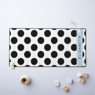 Schwarz-Weiß-Polka-Punkte, Dotter, Ihr Name Schreibtischunterlage