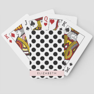 Schwarz-Weiß-Polka-Punkte, Dotter, Ihr Name Spielkarten