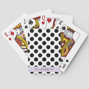 Schwarz-Weiß-Polka-Punkte, Dotter, Ihr Name Spielkarten