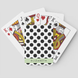 Schwarz-Weiß-Polka-Punkte, Dotter, Ihr Name Spielkarten