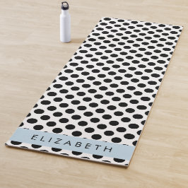 Schwarz-Weiß-Polka-Punkte, Dotter, Ihr Name Yogamatte