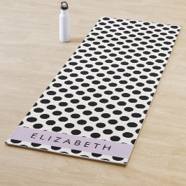 Schwarz-Weiß-Polka-Punkte, Dotter, Ihr Name Yogamatte