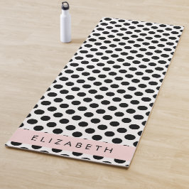 Schwarz-Weiß-Polka-Punkte, Dotter, Ihr Name Yogamatte