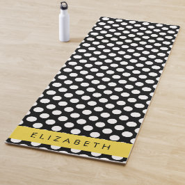 Schwarz-Weiß-Polka-Punkte, Dotter, Ihr Name Yogamatte