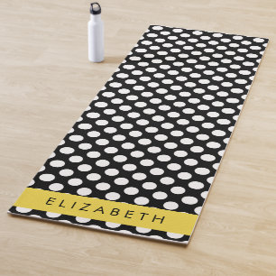 Schwarz-Weiß-Polka-Punkte, Dotter, Ihr Name Yogamatte