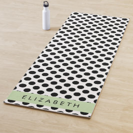 Schwarz-Weiß-Polka-Punkte, Dotter, Ihr Name Yogamatte