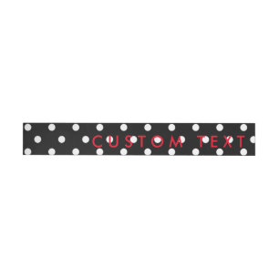 Schwarz-Weiß-Polka-Punkte-Etiketten zum Umwickeln Rundum-Adressaufkleber