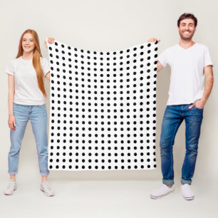 Schwarz-Weiß-Polka-Punkte Fleecedecke