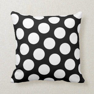 Schwarz-Weiß-Polka-Punkte Kissen