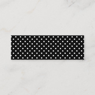 Schwarz-Weiß-Polka-Punkte Mini Visitenkarte