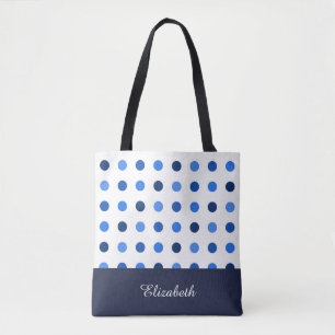Schwarz-Weiß-Polka-Punkte mit Monogramm Tasche