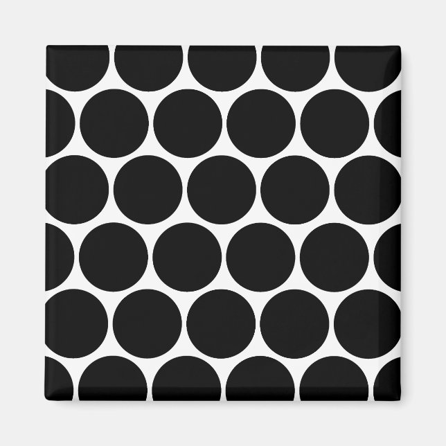 Schwarz-Weiß-Polka-Punkte-Muster-Magnet Magnet (Vorne)