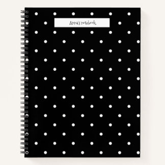 Schwarz-Weiß-Polka-Punkte Notizbuch