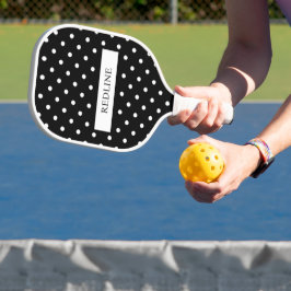 Schwarz-Weiß-Polka-Punkte Pickleball Schläger