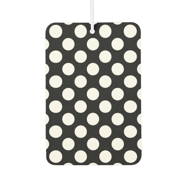 Schwarz-Weiß-Polka-Punkte, Polka-Dot-Muster Autolufterfrischer (Vorderseite)