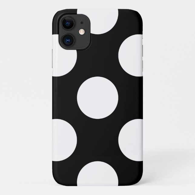 Schwarz-Weiß-Polka-Punkte, Polka-Dot-Muster Case-Mate iPhone Hülle (Rückseite)