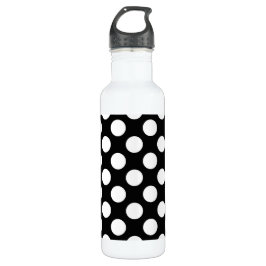 Schwarz-Weiß-Polka-Punkte, Polka-Dot-Muster Edelstahlflasche