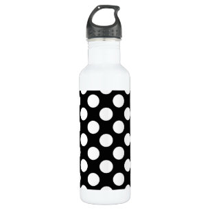 Schwarz-Weiß-Polka-Punkte, Polka-Dot-Muster Edelstahlflasche