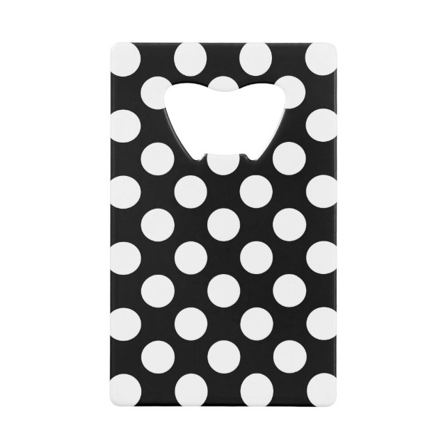 Schwarz-Weiß-Polka-Punkte, Polka-Dot-Muster Geldbeutel Flaschenöffner (Vorderseite)