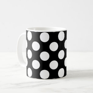 Schwarz-Weiß-Polka-Punkte, Polka-Dot-Muster Kaffeetasse
