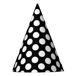 Schwarz-Weiß-Polka-Punkte, Polka-Dot-Muster Partyhütchen