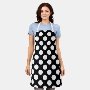 Schwarz-Weiß-Polka-Punkte, Polka-Dot-Muster Schürze
