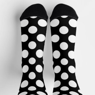 Schwarz-Weiß-Polka-Punkte, Polka-Dot-Muster Socken