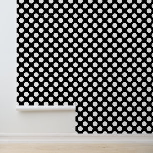 Schwarz-Weiß-Polka-Punkte, Polka-Dot-Muster Tapete