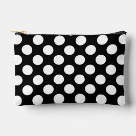 Schwarz-Weiß-Polka-Punkte, Polka-Dot-Muster Zubehörtasche
