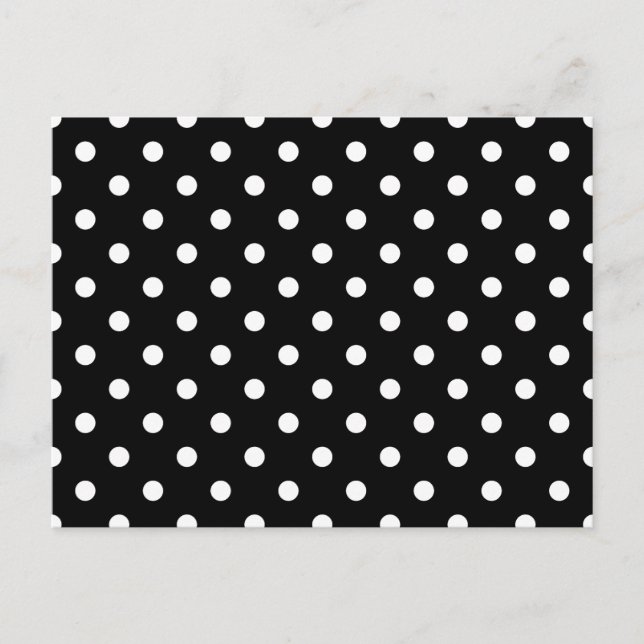 Schwarz-Weiß-Polka-Punkte Postkarte (Vorderseite)