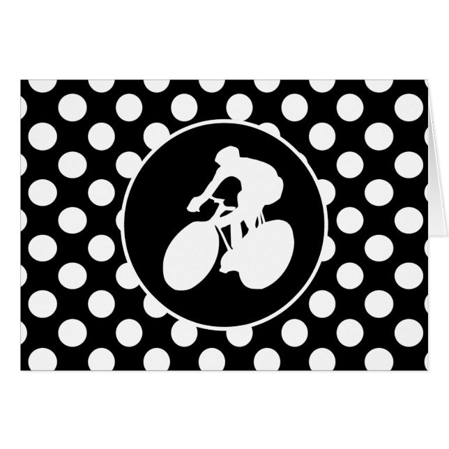 Schwarz-Weiß-Polka-Punkte; Radfahren (Vorderseite (Horizontal))