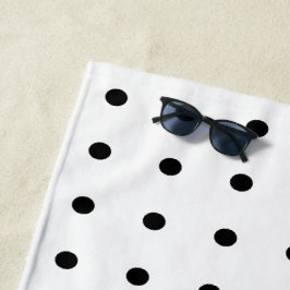 Schwarz-Weiß-Polka-Punkte Strandtuch