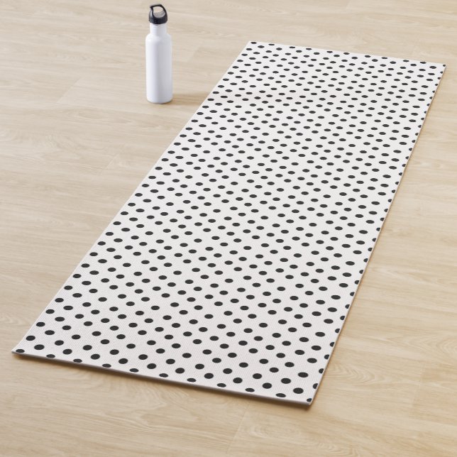 Schwarz-Weiß-Polka-Punkte Yogamatte (Beispiel)