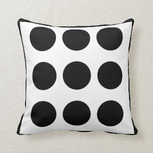 Schwarz-Weiß-Polka-Punktekissen Kissen