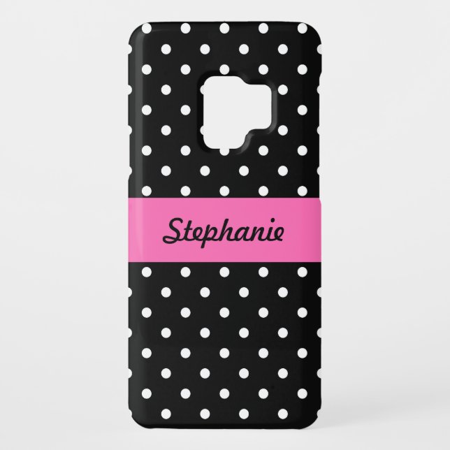 Schwarz-Weiß-Polka-Punktmuster Case-Mate Samsung Galaxy Hülle (Rückseite)