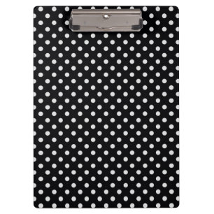 Schwarz-Weiß-Polka-Punktmuster Klemmbrett