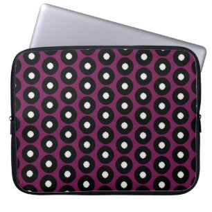 Schwarz/Weiß-Polka-Punktmuster Laptopschutzhülle