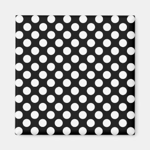 Schwarz-Weiß-Polka-Punktmuster Magnet