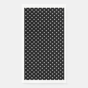 Schwarz-Weiß-Polka-Punktmuster Serviette