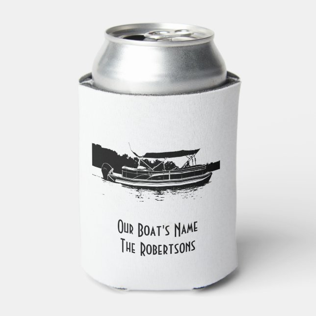 Schwarz-Weiß Pontoon Boat Can Cooler Dosenkühler (Kanne Vorderseite)
