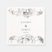 Schwarz-Weiß-Ponys Hochzeitspapiere Serviette