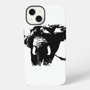 Schwarz-Weiß-Pop-Art-Elefant iPhone Hülle
